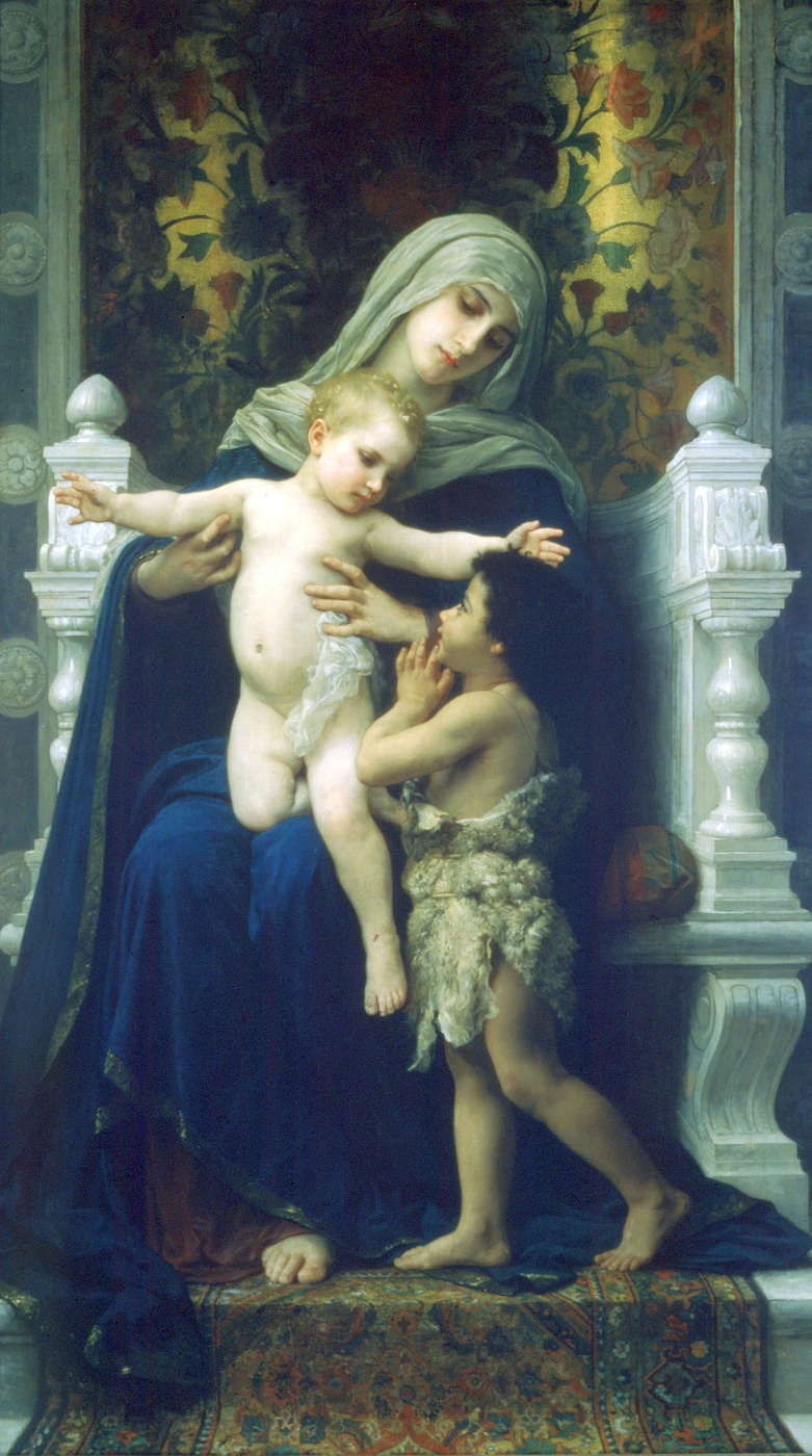 Вильям Адольф Бугро. Мадонна с младенцем Иисусом и Святой Иоанн Креститель