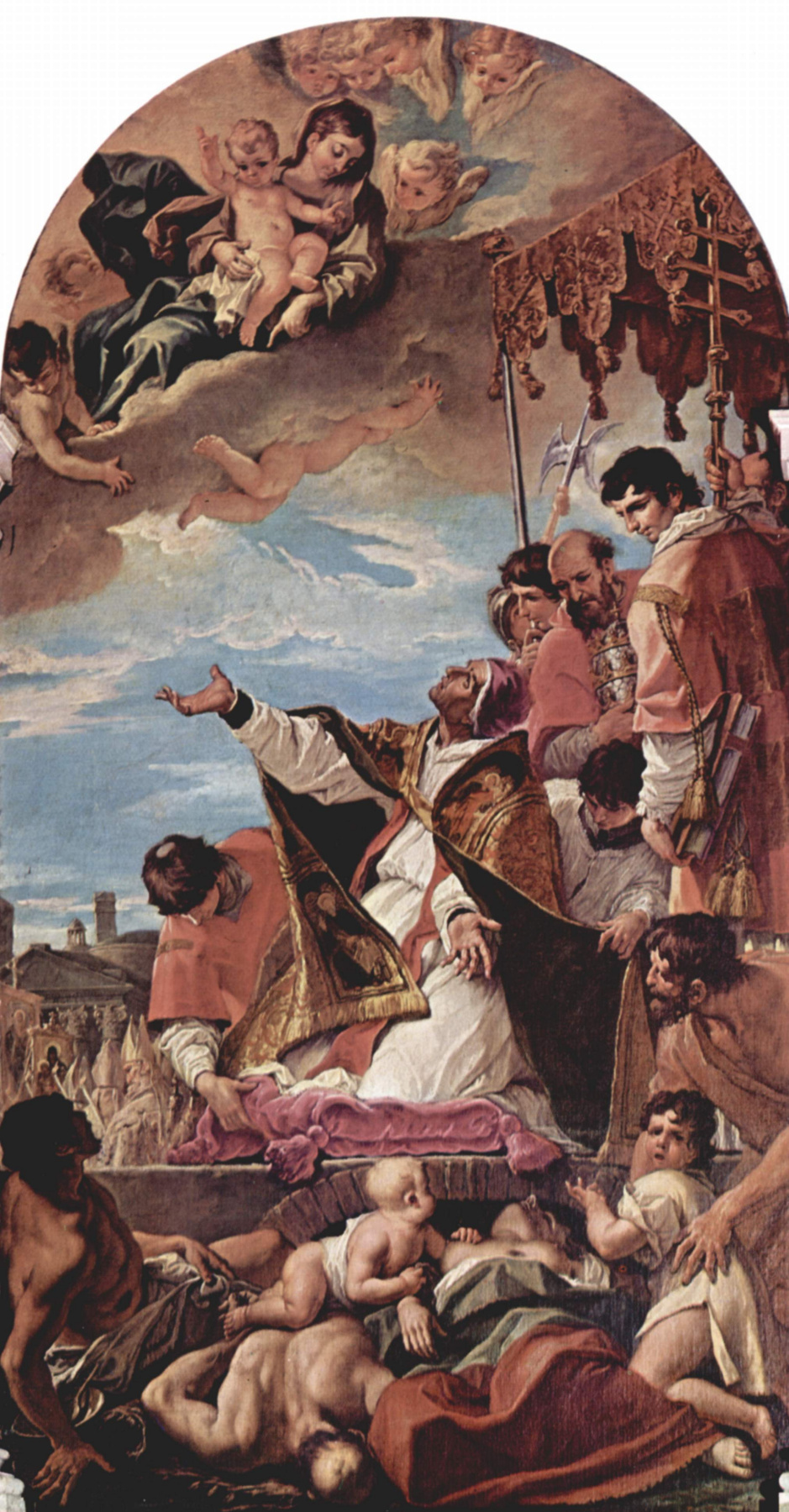 Себастьяно Риччи. Ходатайство папы Григория Великого перед Девой Марией