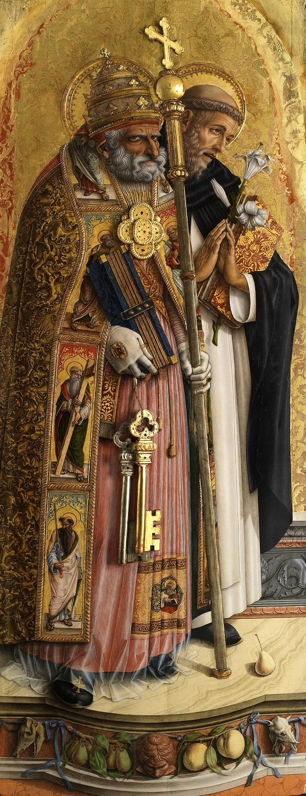 Карло Кривелли. Святой Пётр и Святой Доминик. Алтарный триптих Камерино, левая створка