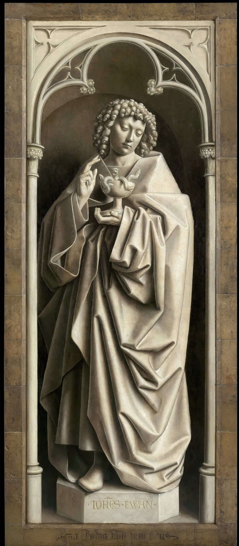 Ян ван Эйк. Гентский алтарь с закрытыми створками. Иоанн Богослов  (фрагмент)