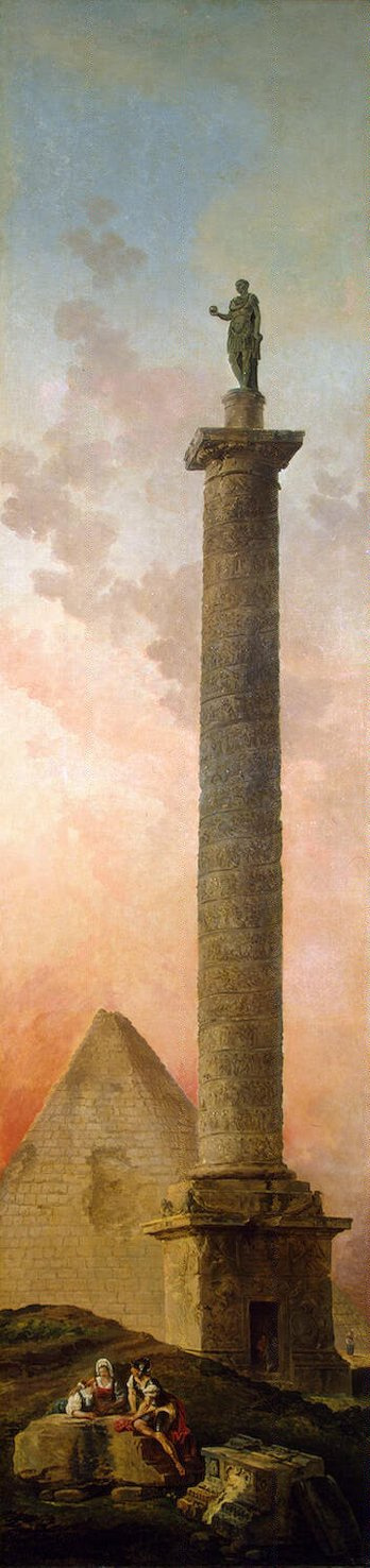 Гюбер Робер. Пейзаж с триумфальной колонной