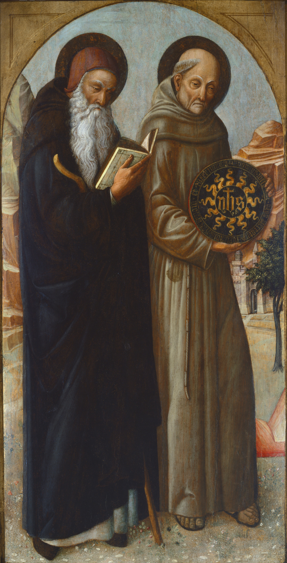 Якопо Беллини. Святой аббат Антоний и Святой Бернардино из Сиены