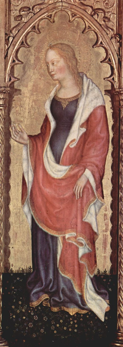 Джентиле да Фабриано. Коронование Марии, правая створка внешняя сторона, сцена: св. Мария Магдалина