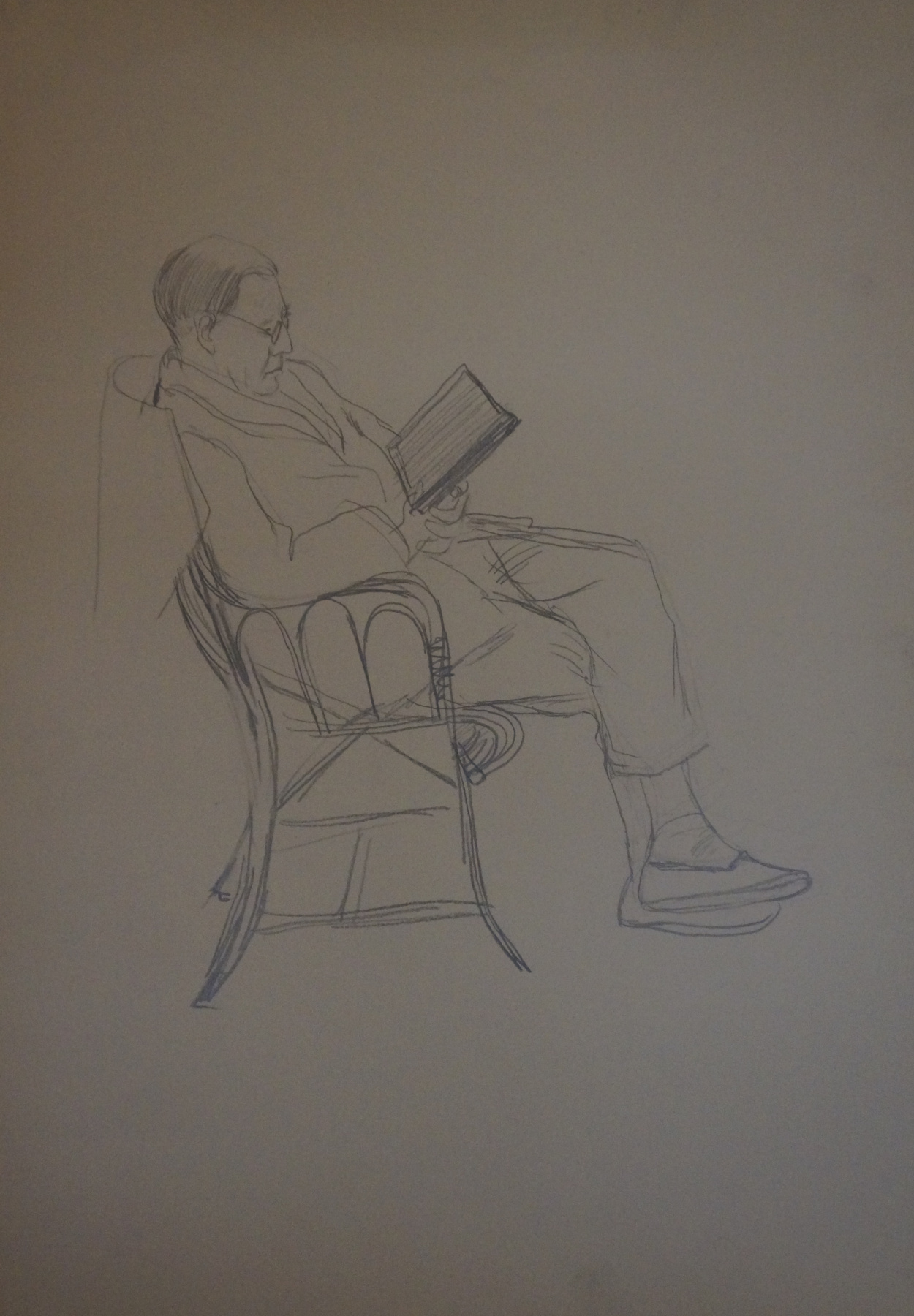 毕加索坐着的男人速写图片