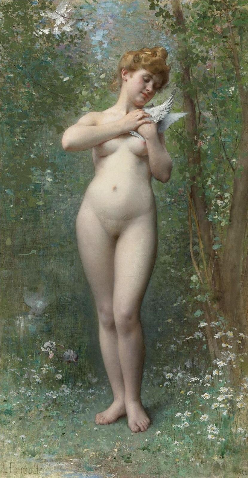 Леон Базиль Перро Франция 1832-1908. Венера и голубь.