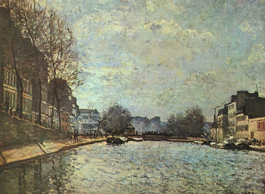 Альфред Сислей - Вид канала Сен-Мартен, 1870, 65×50 см: Описание