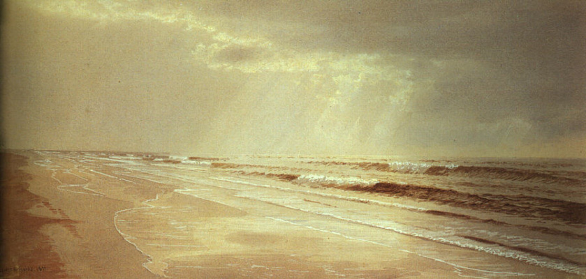 Уильям Трост Ричардс. Пляж с волнами, разрисованными солнцем