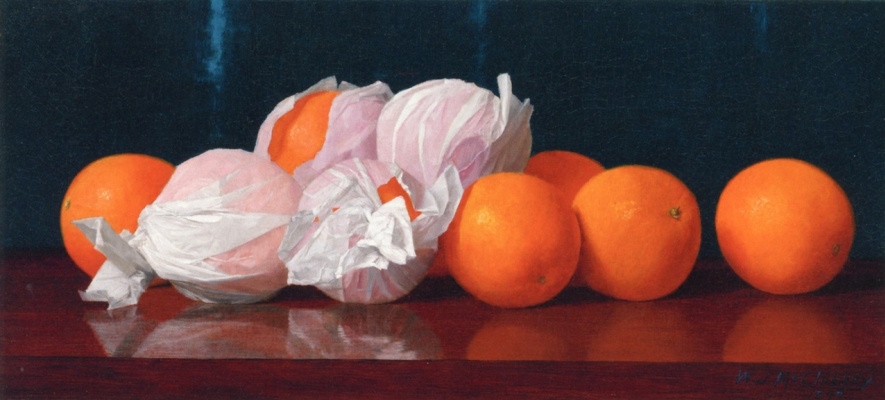 Уильям Джозеф МакКлоски. Апельсины в оберточной бумаге на столе