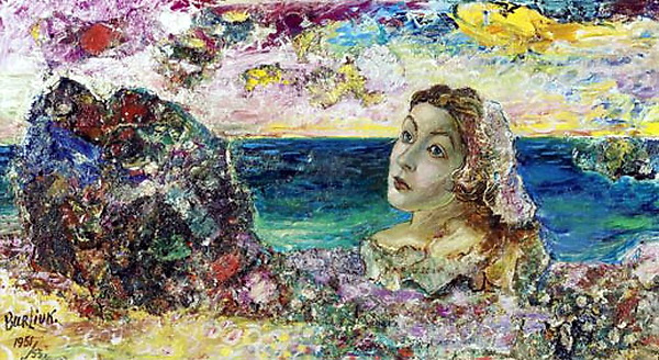 Давид Давидович Бурлюк. Сюрреалистический портрет Маруси у моря