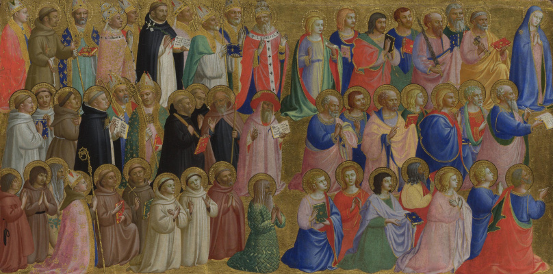 Христос во Славе: с Богоматерью, апостолами и другими святыми. Пределла алтаря Святого Доминика во Фьезоле