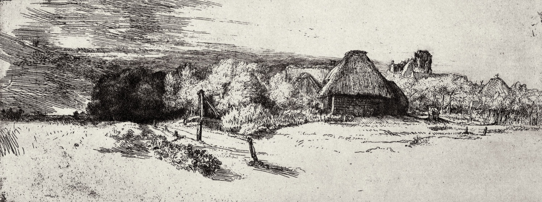 Рембрандт Харменс ван Рейн. Пейзаж с башней