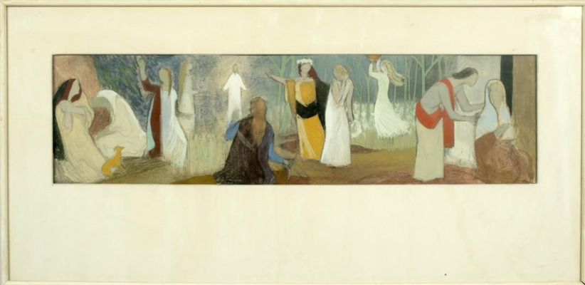 Притча о десяти девах. Эскиз росписи алтаря церкви города Теува