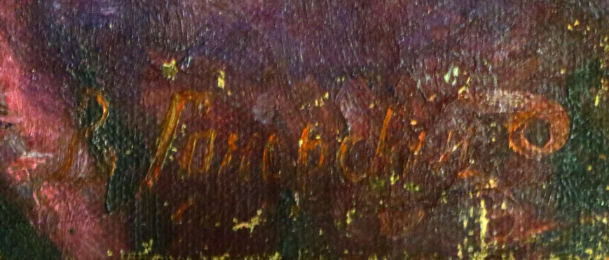 В. В. Гонорский. Подпись В.Гонорский в правом углу Натюрморта с арбузом