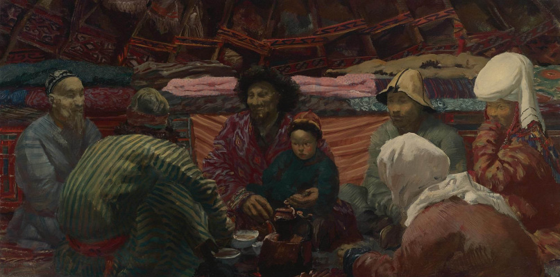 Александр Евгеньевич Яковлев. Под шатром киргиза. 1932