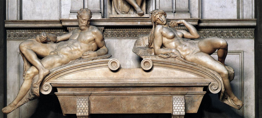 Микеланджело Буонарроти. Гробница Лоренцо Медичи. Фрагмент. Вечер и Утро