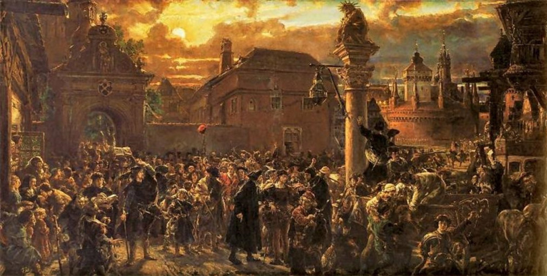 Ян Матейко. Выход студентов из Кракова в 1549 году