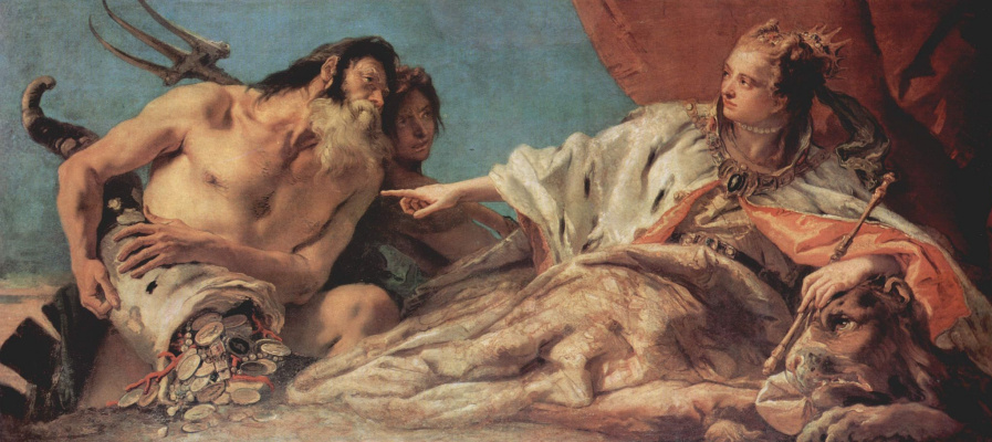 Джованни Баттиста Тьеполо. Нептун приносит  Венеции жертвенные дары