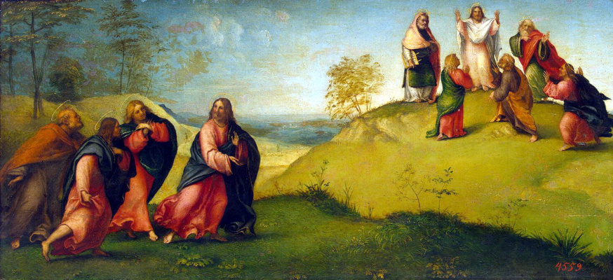 Лоренцо Лотто. Христос, ведущий апостолов на гору Фавор