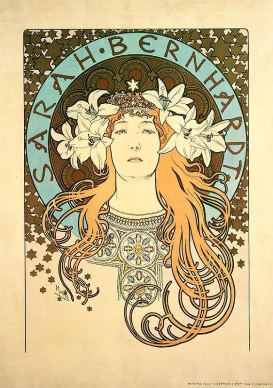 Альфонс Муха. "Сара Бернар", 1896. 