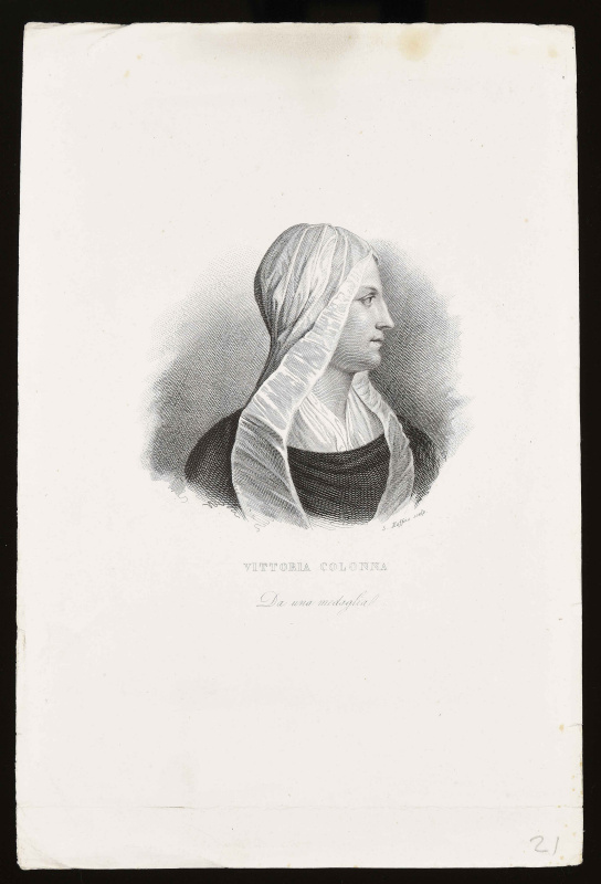 Виттория Колонна, 1837 г. Антонио Локателли.
Есть сведения, что Виттория активно участвовала в подде