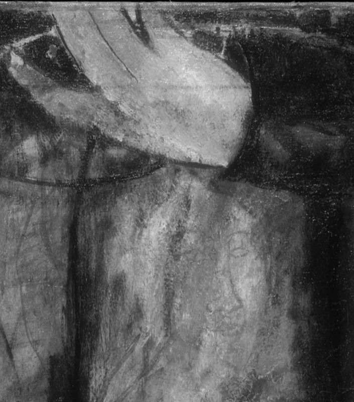 Фрагмент инфракрасного изображения (повернутого на 180 градусов) с «призрачной» головой под красочно
