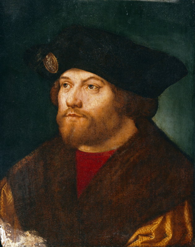 Ещё одна версия портрета того же человека, выполненная в 1526-27 годах
