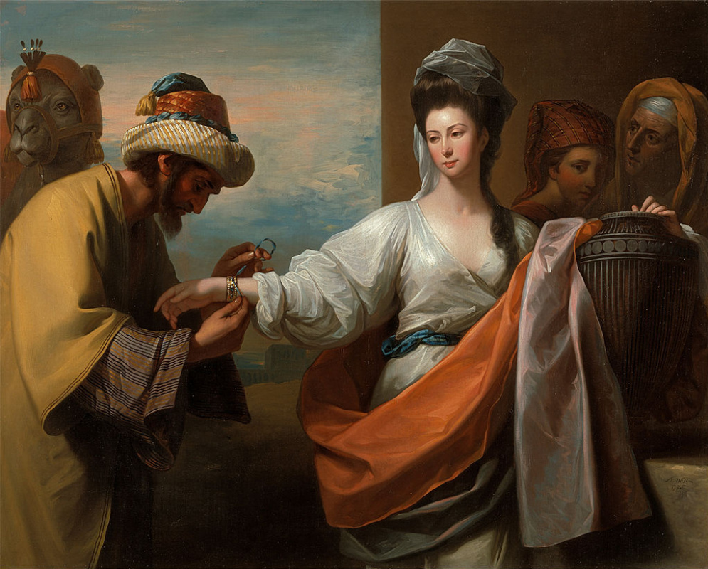 Бенджамин Уэст, «Слуга Исаака завязывает браслет на руку Ребекки», 1775 год