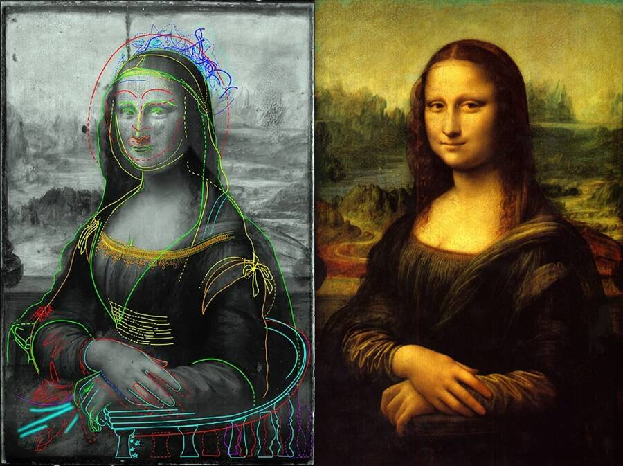 Скрытые рисунки под «Моной Лизой» обнаружены на снимках со сверхвысоким разрешением