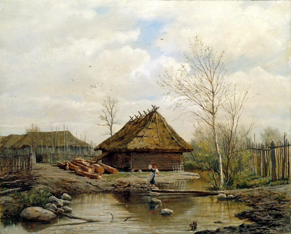 Сын Александра Брюллова Павел тоже стал художником. Картина Павла "Весна". 1875 г.