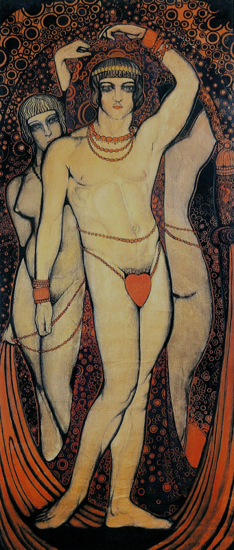 «Нудизм», 1914 Декоративная панель, 243 х 101 см. Национальный художественный музей Украины, Киев