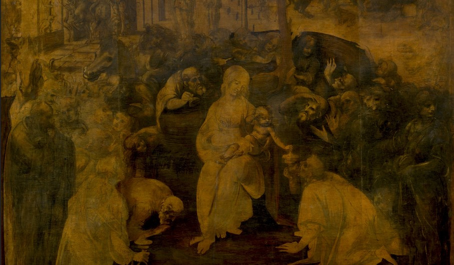 "Поклонение волхвов" Леонардо да Винчи возвращается в галерею Уффици после реставрации