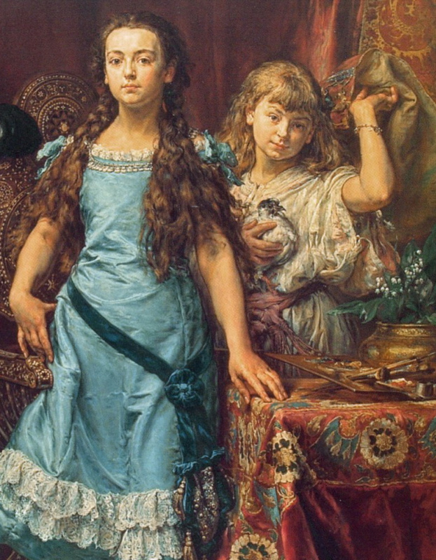 Ян Матейко «Портрет детей художника», 1879 год. Фрагмент