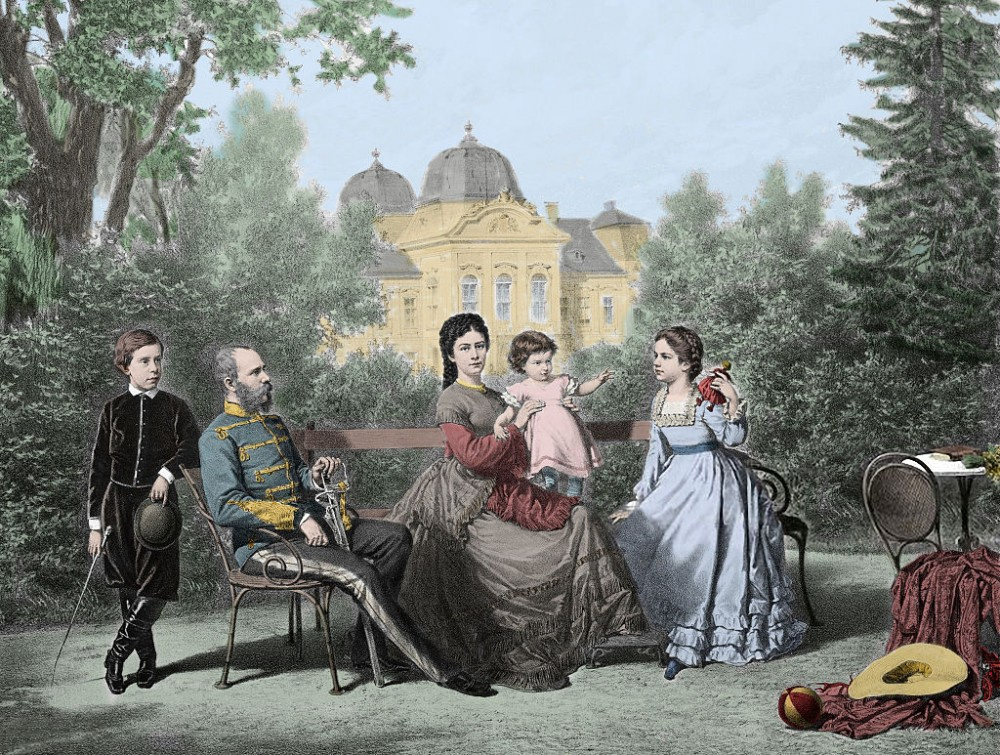Франц Иосиф I и Елизавета Австрийская. Изображение создано в 1900 г.