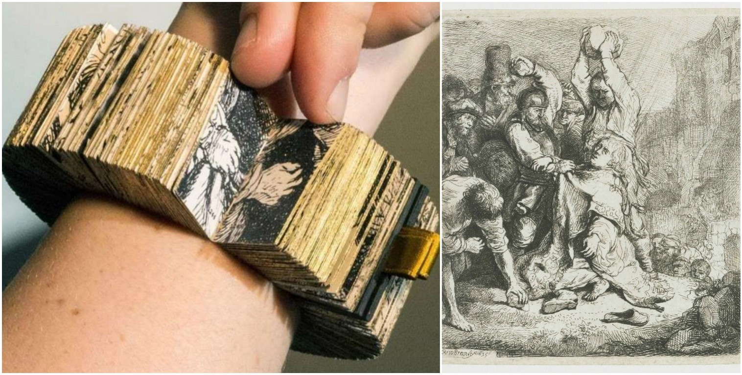 Победитель Rijksstudio Award — 2015: браслет-книжка по мотивам гравюры Рембрандта «Побиение камнями 