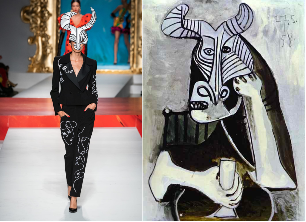 Одержимость Пикассо образом Минотавра нашла отклик в нескольких моделях Moschino