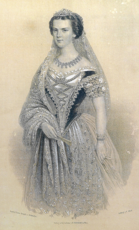 Литография Ф. Вольфа. Императрица Елизавета, 1855 г.

 