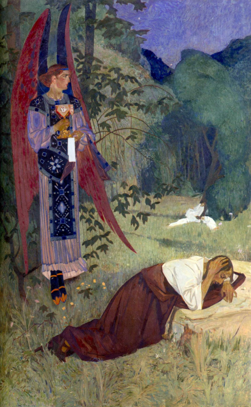 Молитва о чаше. 1920-е
Доска, левкас, темпера. 200 x 132 см (источник изображения)
Национальный музе
