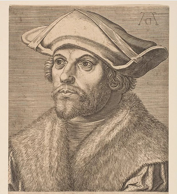 Гравюра Филиппа Галле (отражённая) по картине Альбрехта Дюрера