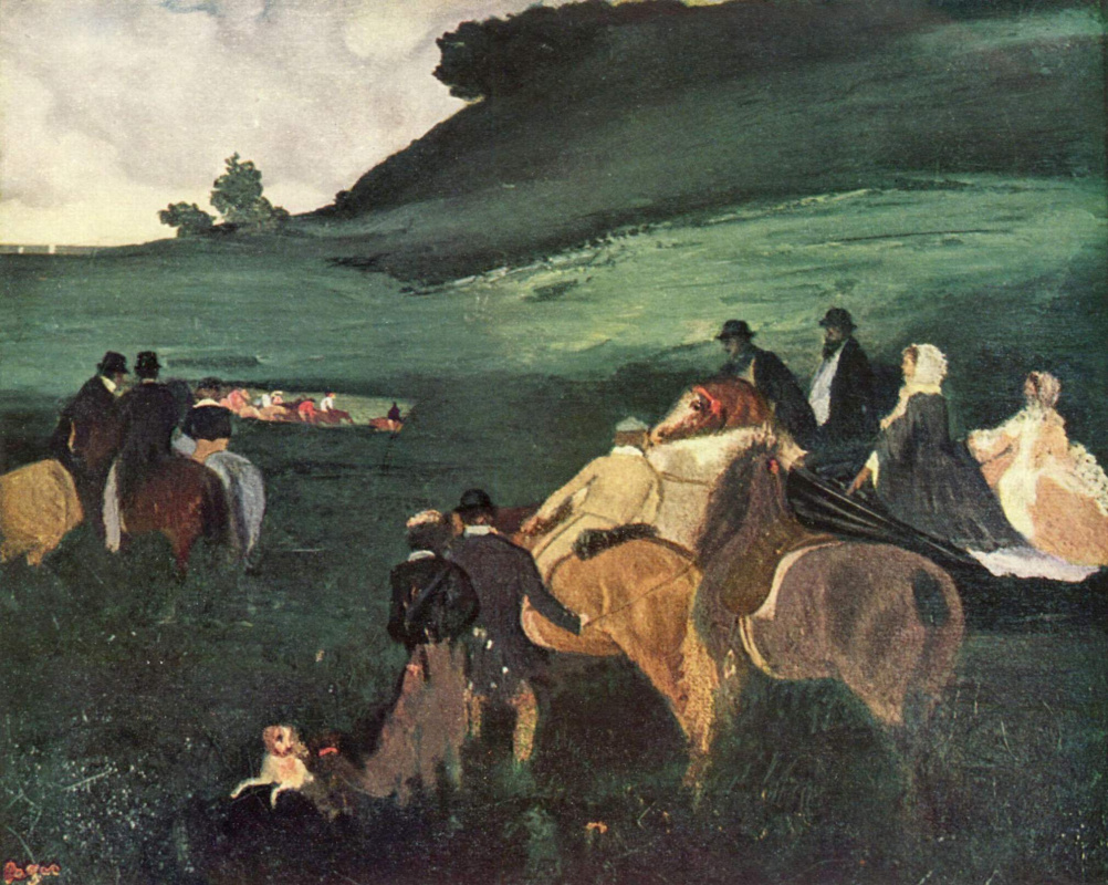 Эдгар Дега. Пейзаж с всадниками