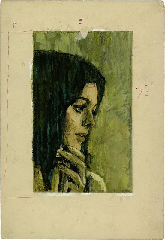Pino Dell'Orco. Woman’s Portrait on Green