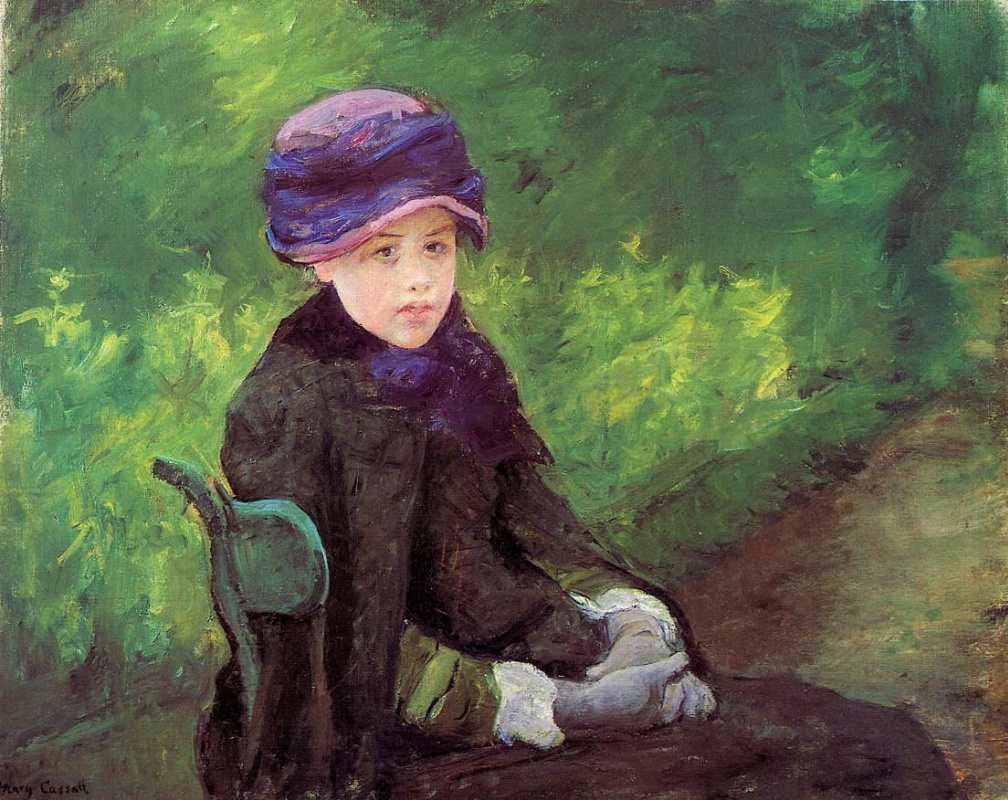 Мэри Кассат. Сьюзен, сидящая на открытом воздухе в фиолетовой шляпе