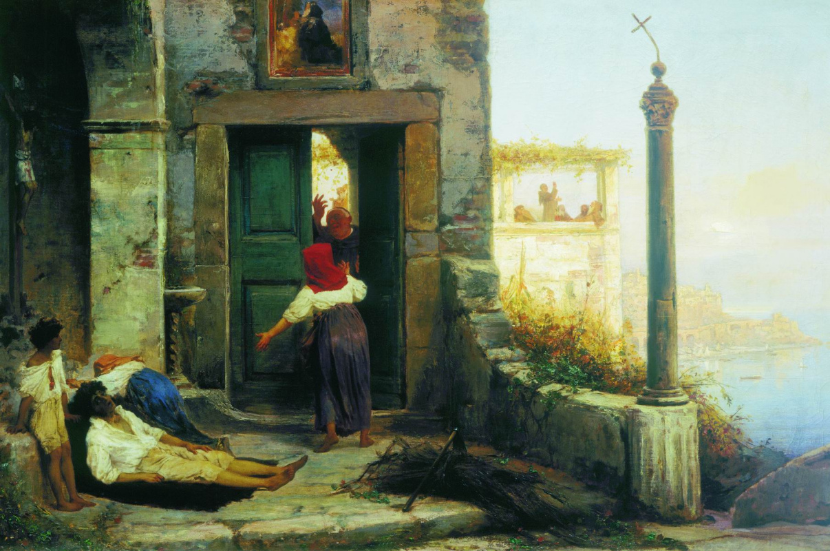 Федор Андреевич Бронников. Больной у стен католического монастыря. 1874