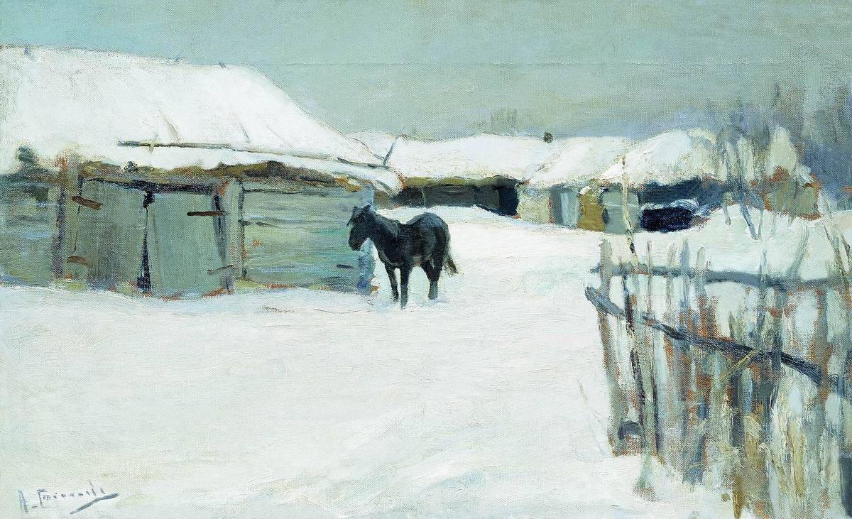 Алексей Степанович Степанов. Деревня зимой