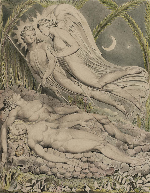 Уильям Блейк. Спящие Адам и Ева. Иллюстрации к поэме Мильтона "Потерянный рай"
