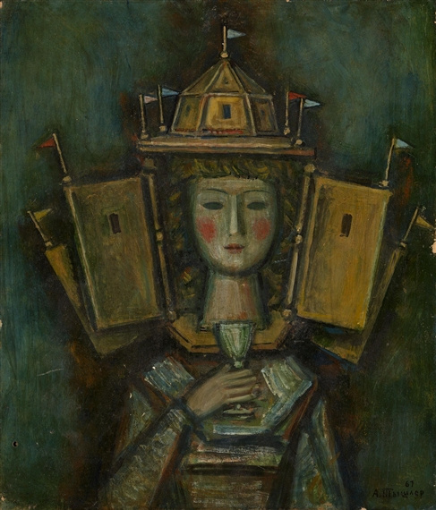 Александр Григорьевич Тышлер. Портрет женщины с бокалом