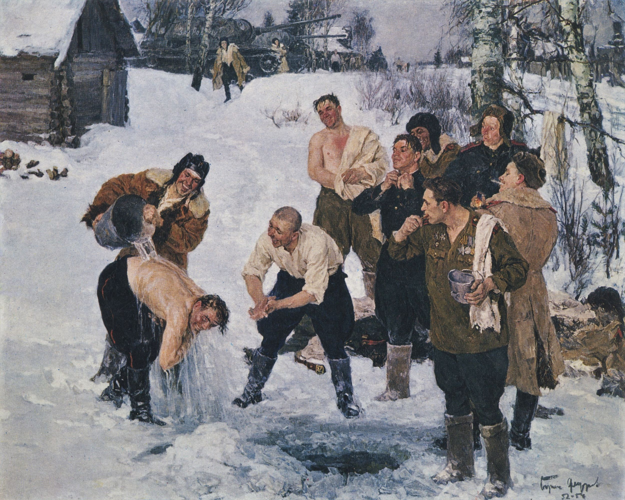 Борис Фёдорович Фёдоров - Утро танкистов, 1954, 181×146 см: Описание  произведения | Артхив