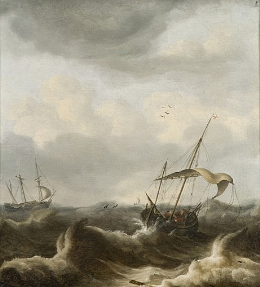 Ян Порселлис. Две лодки в шторм
