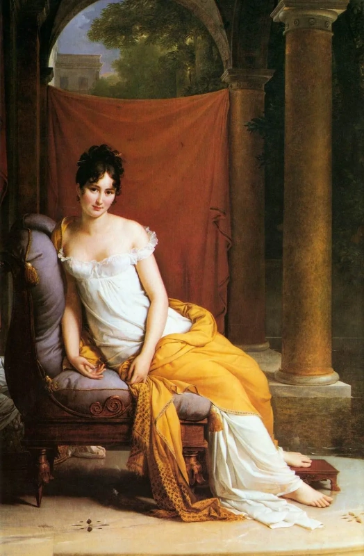 Francois Gerard, Portrait of Juliette Recamier, 1805, Carnavalet museum, Paris, France. The Post-revolution period dictated dresses to be affordable for everyone. Before the Revolution chemise dresses were admitted as a homewear outfits. homewear outfits in art