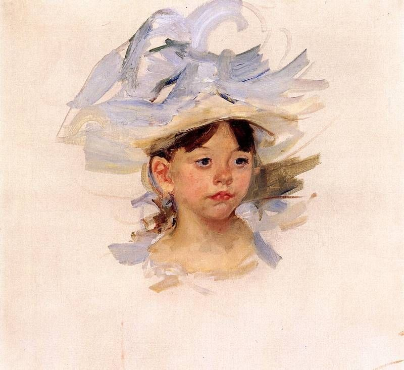 Мэри Кассат. Рисунок с Эллен в большой голубой шляпе