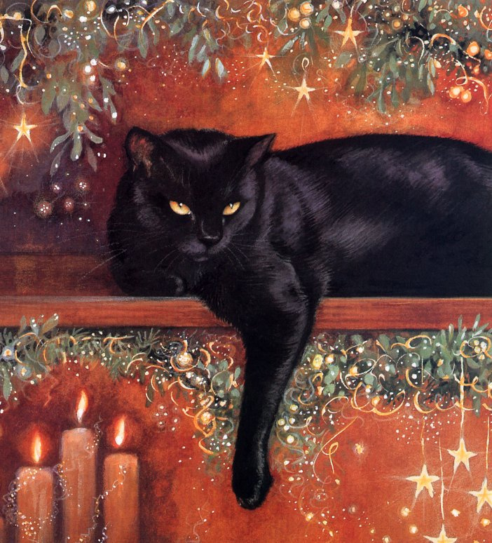Крисси Снеллинг. Черный кот отдыхает